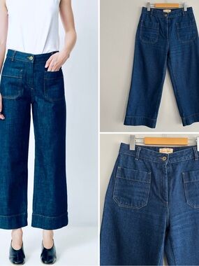 Sessùn Seakey Wide Leg Sailor Denim Jeans Women’s Size FR 40 | US 8 / US 30
